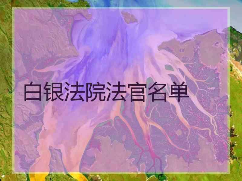 白银法院法官名单