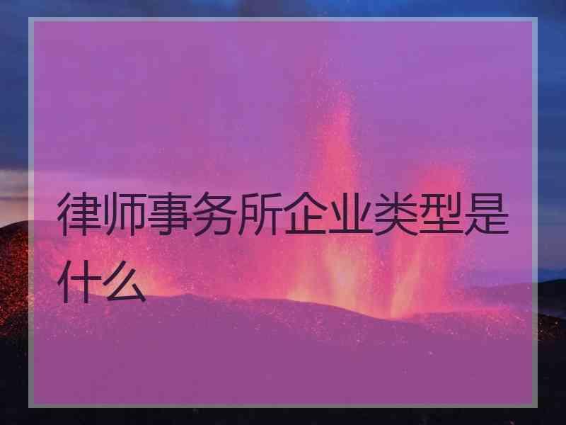 律师事务所企业类型是什么