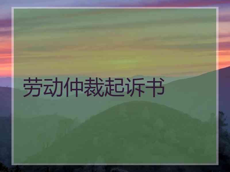 劳动仲裁起诉书