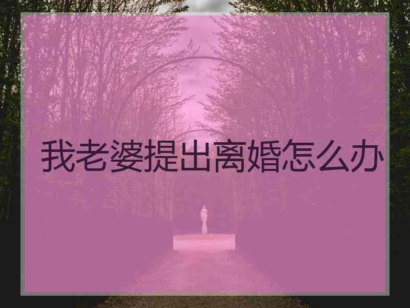 我老婆提出离婚怎么办