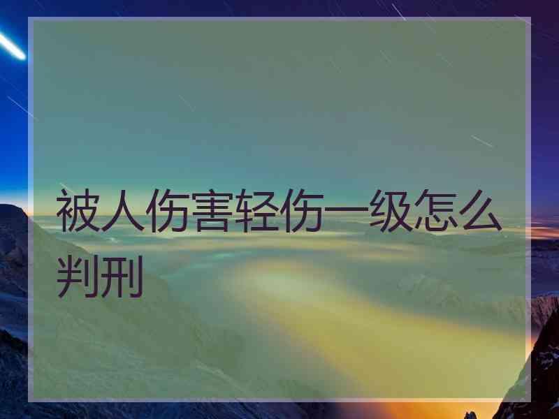 被人伤害轻伤一级怎么判刑