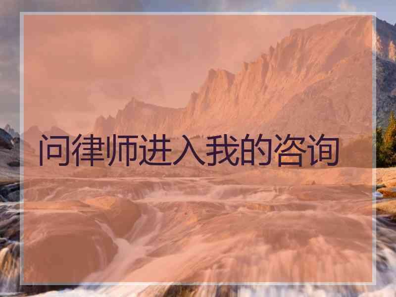 问律师进入我的咨询