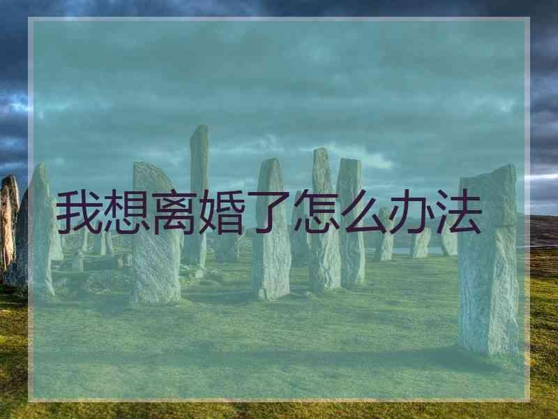 我想离婚了怎么办法