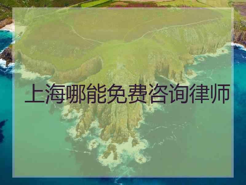 上海哪能免费咨询律师