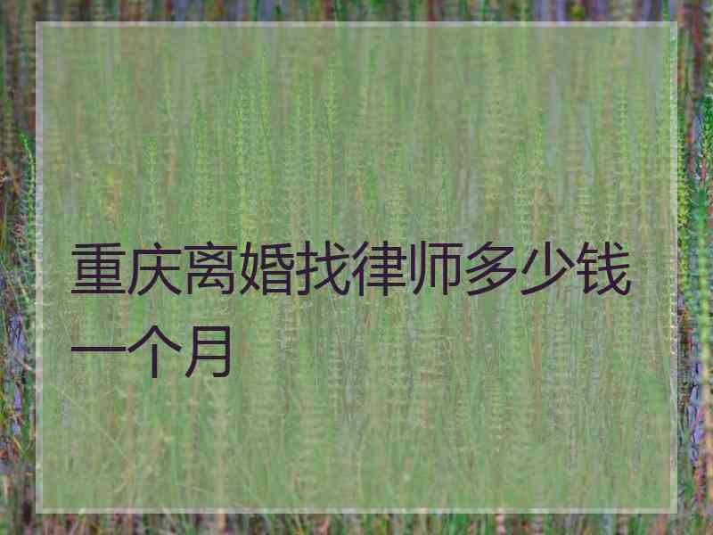 重庆离婚找律师多少钱一个月