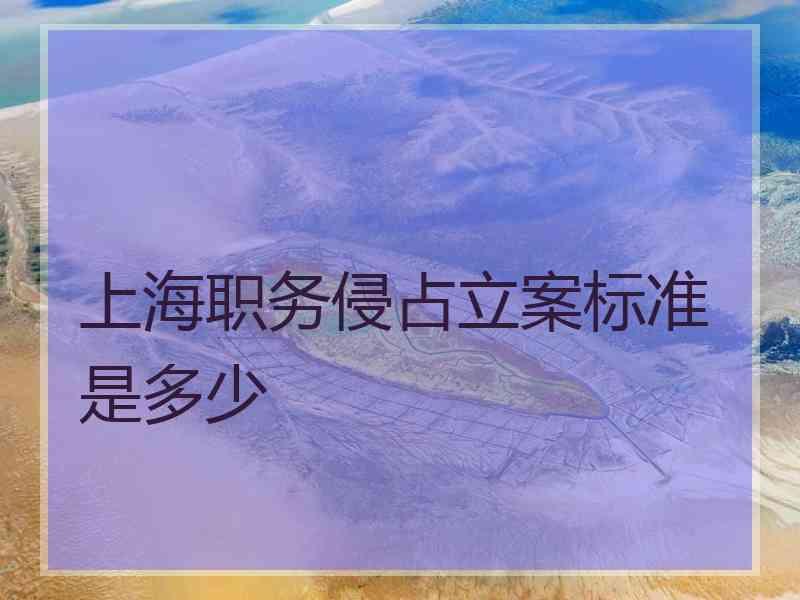 上海职务侵占立案标准是多少