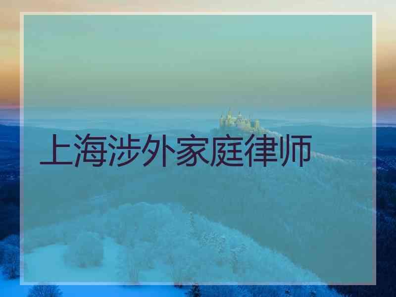 上海涉外家庭律师