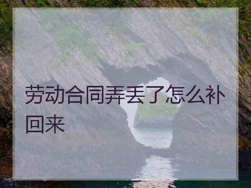 劳动合同弄丢了怎么补回来