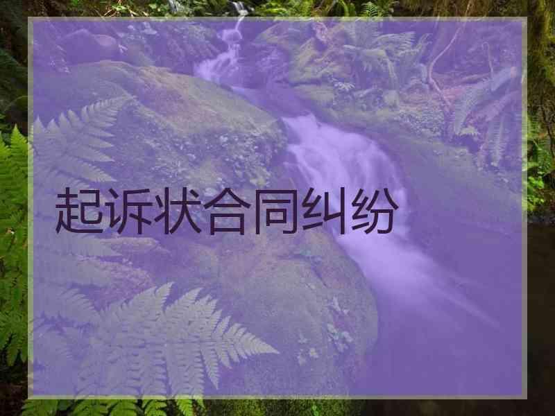 起诉状合同纠纷