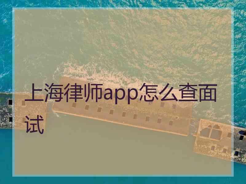 上海律师app怎么查面试