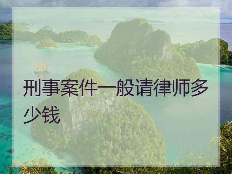 刑事案件一般请律师多少钱