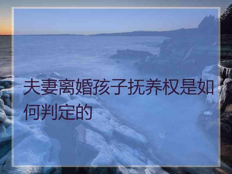 夫妻离婚孩子抚养权是如何判定的