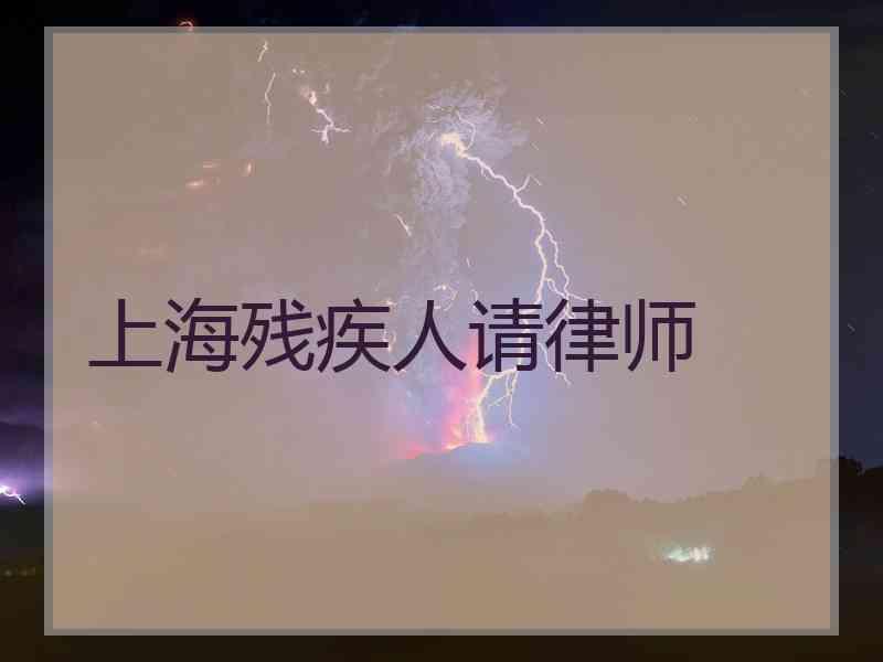 上海残疾人请律师