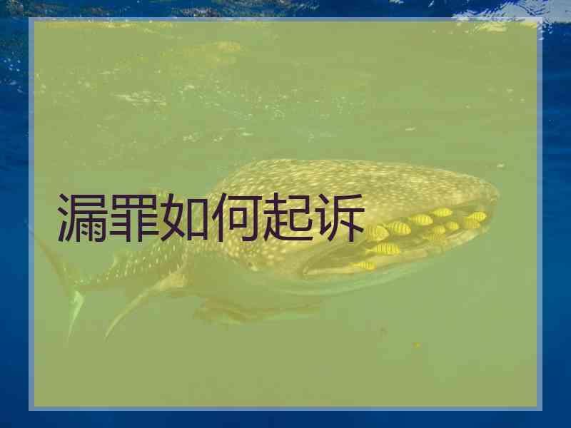 漏罪如何起诉