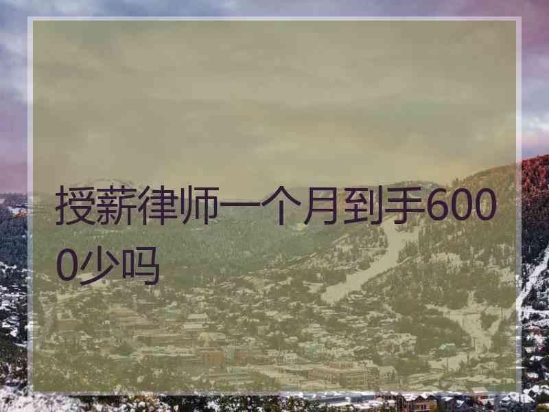 授薪律师一个月到手6000少吗