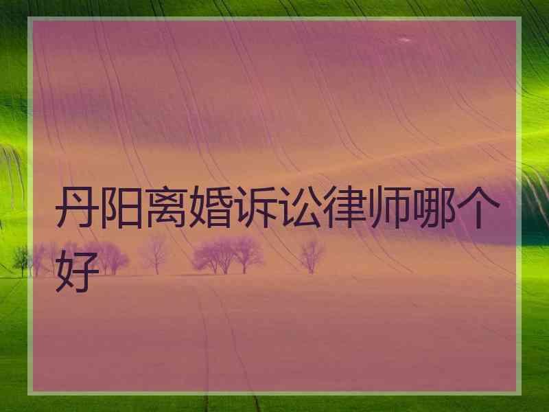 丹阳离婚诉讼律师哪个好