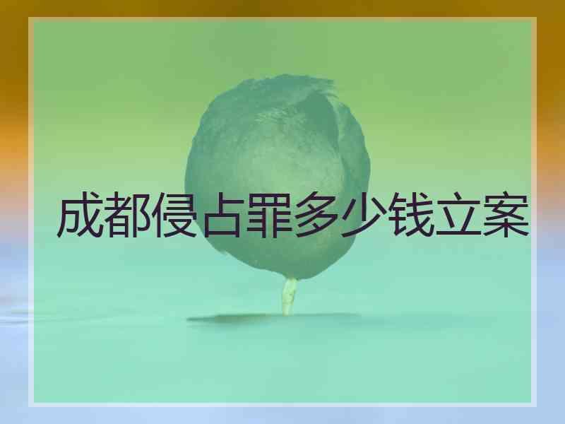 成都侵占罪多少钱立案