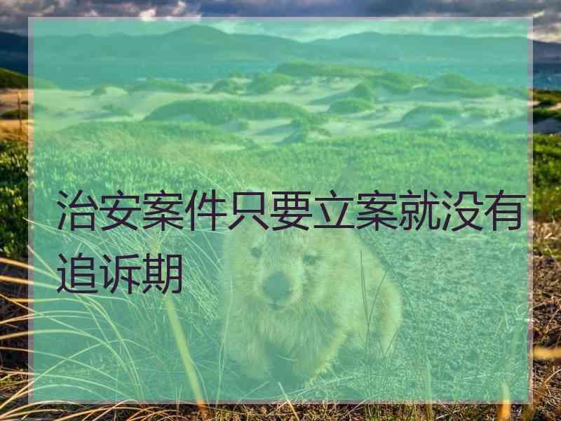 治安案件只要立案就没有追诉期