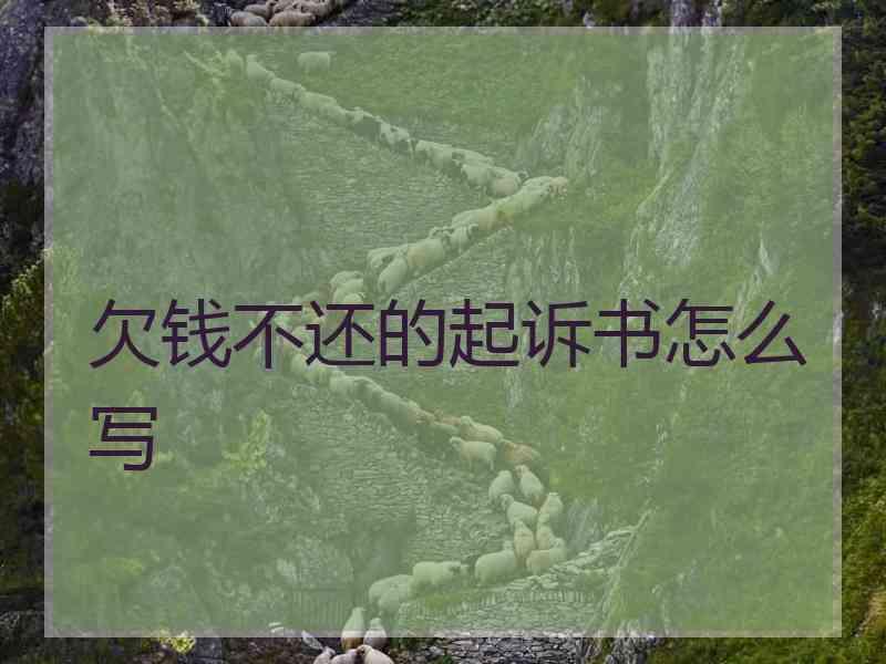 欠钱不还的起诉书怎么写