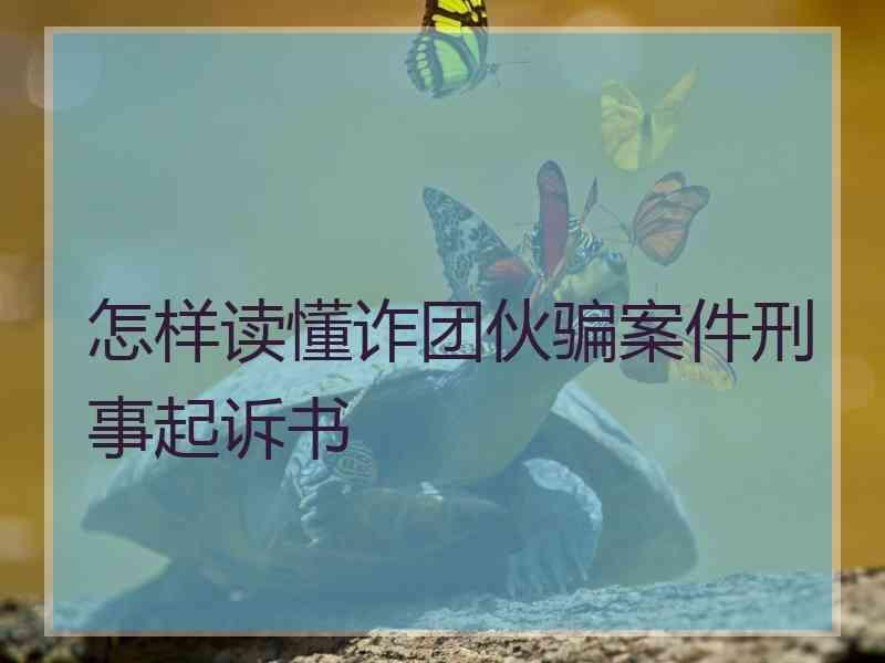 怎样读懂诈团伙骗案件刑事起诉书