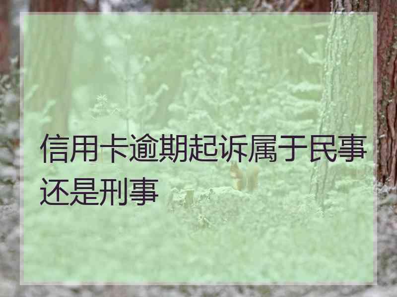 信用卡逾期起诉属于民事还是刑事