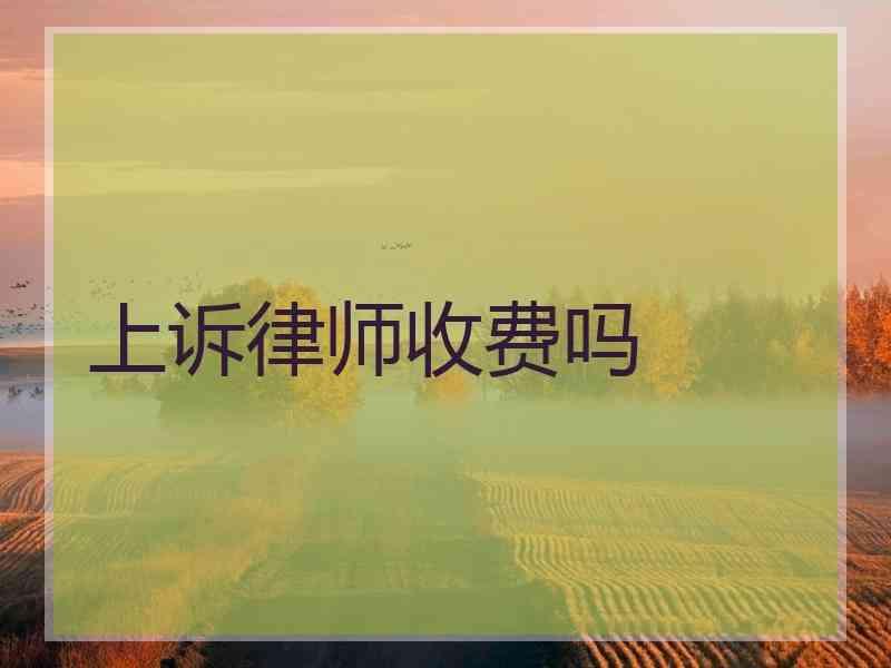 上诉律师收费吗