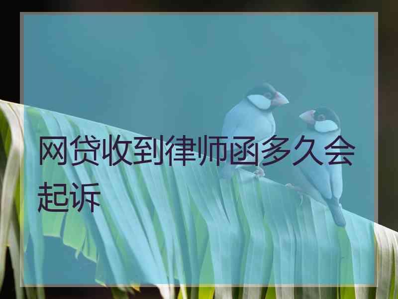 网贷收到律师函多久会起诉