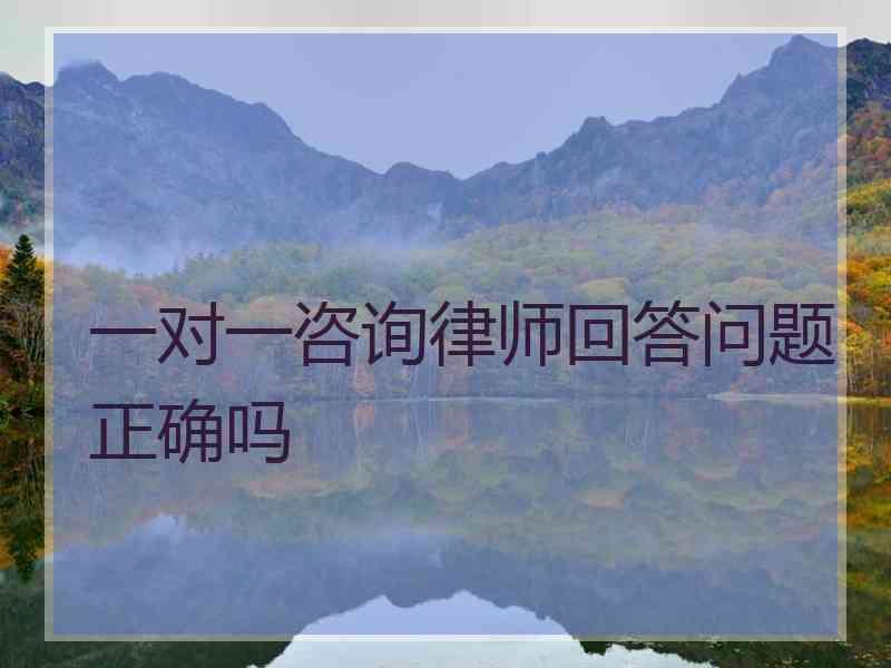 一对一咨询律师回答问题正确吗