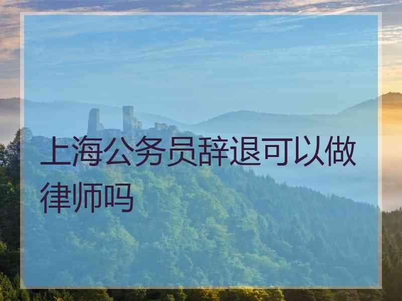 上海公务员辞退可以做律师吗