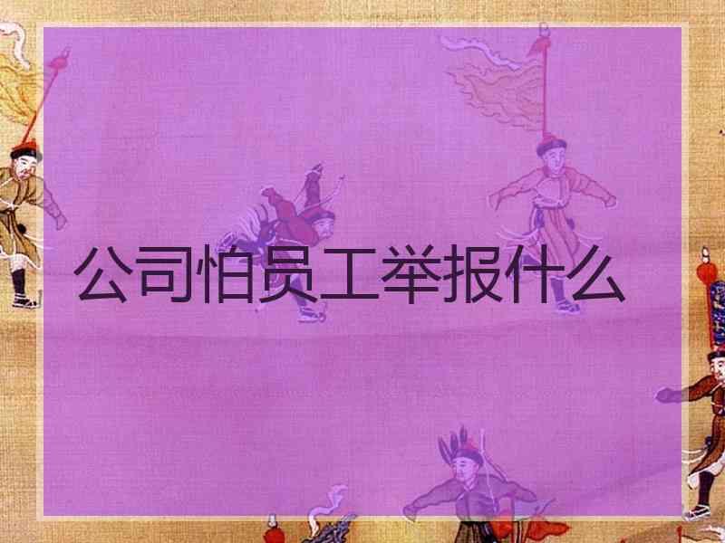 公司怕员工举报什么