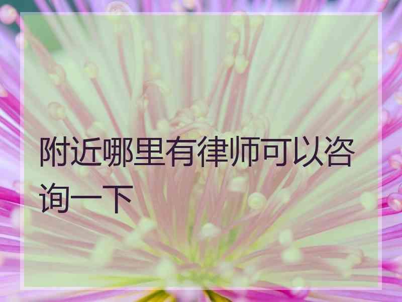 附近哪里有律师可以咨询一下