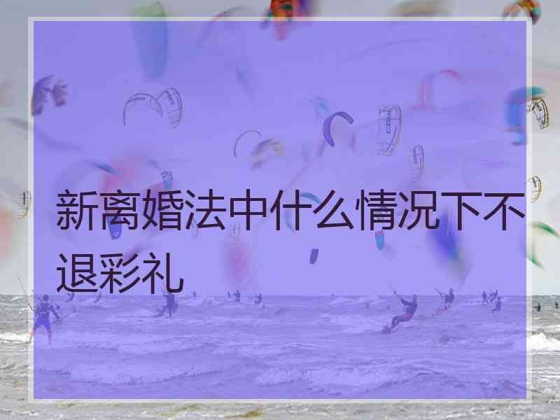 新离婚法中什么情况下不退彩礼