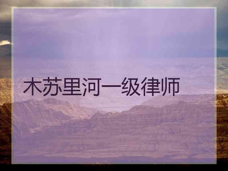 木苏里河一级律师