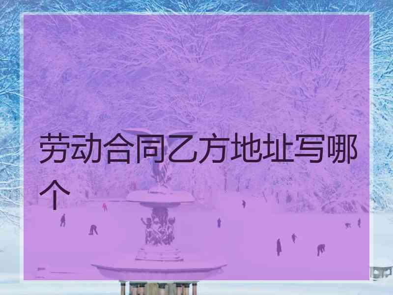 劳动合同乙方地址写哪个