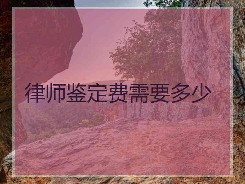 律师鉴定费需要多少