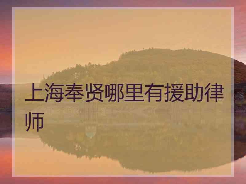 上海奉贤哪里有援助律师