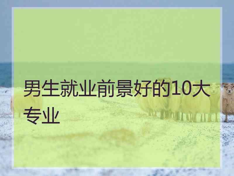 男生就业前景好的10大专业