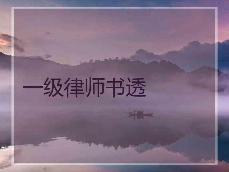 一级律师书透