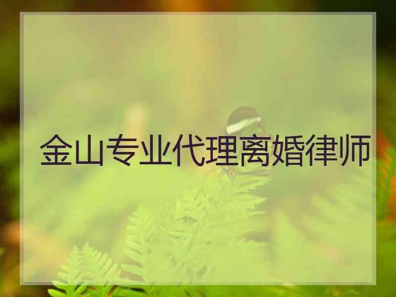 金山专业代理离婚律师