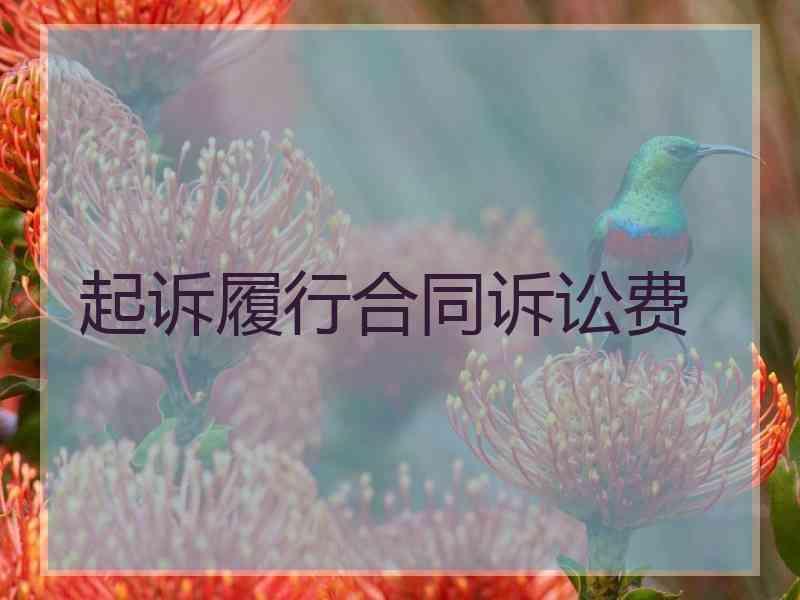 起诉履行合同诉讼费