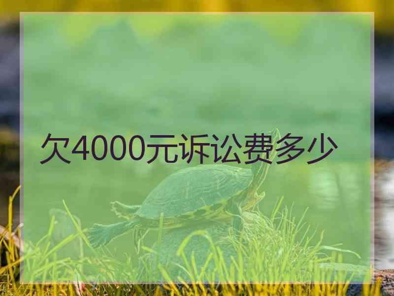 欠4000元诉讼费多少