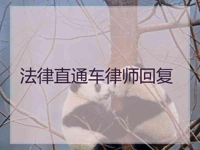 法律直通车律师回复