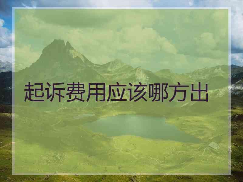 起诉费用应该哪方出