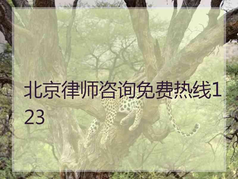 北京律师咨询免费热线123