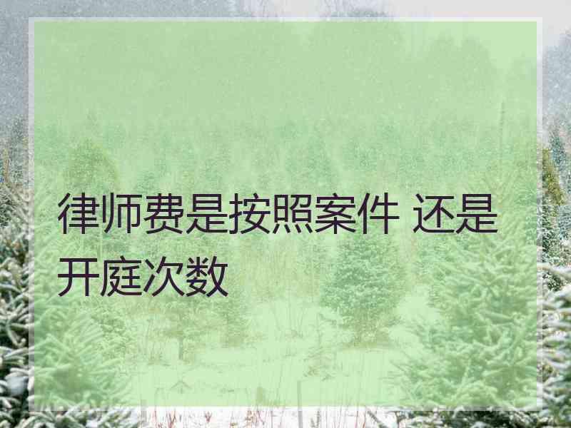 律师费是按照案件 还是开庭次数