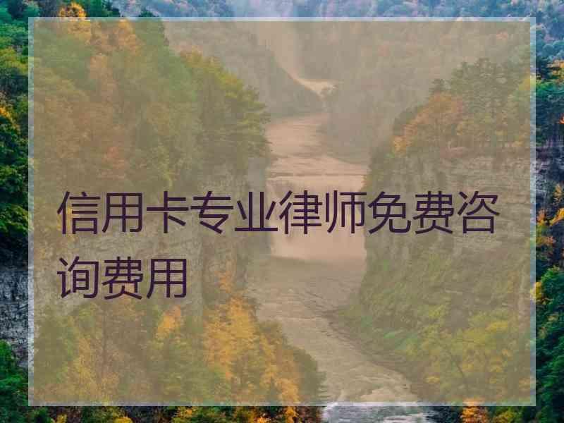 信用卡专业律师免费咨询费用