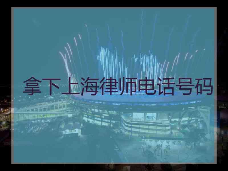 拿下上海律师电话号码