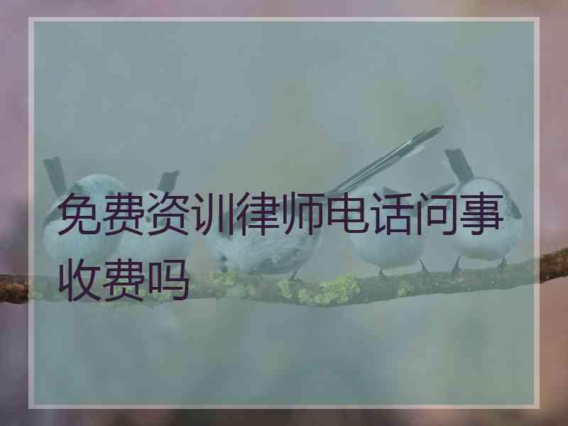 免费资训律师电话问事收费吗