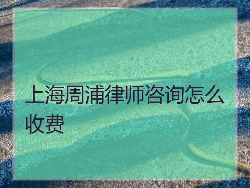 上海周浦律师咨询怎么收费