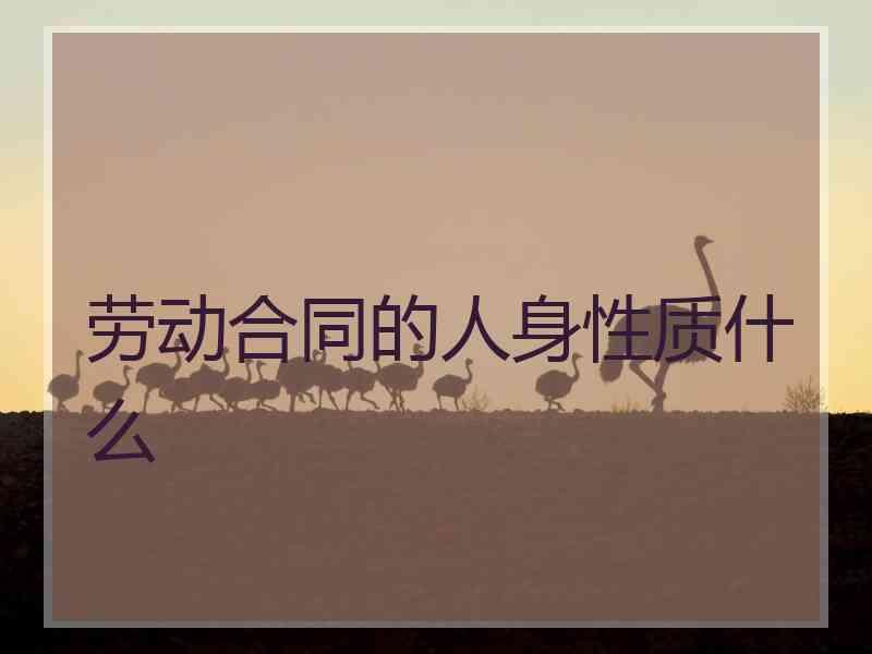 劳动合同的人身性质什么